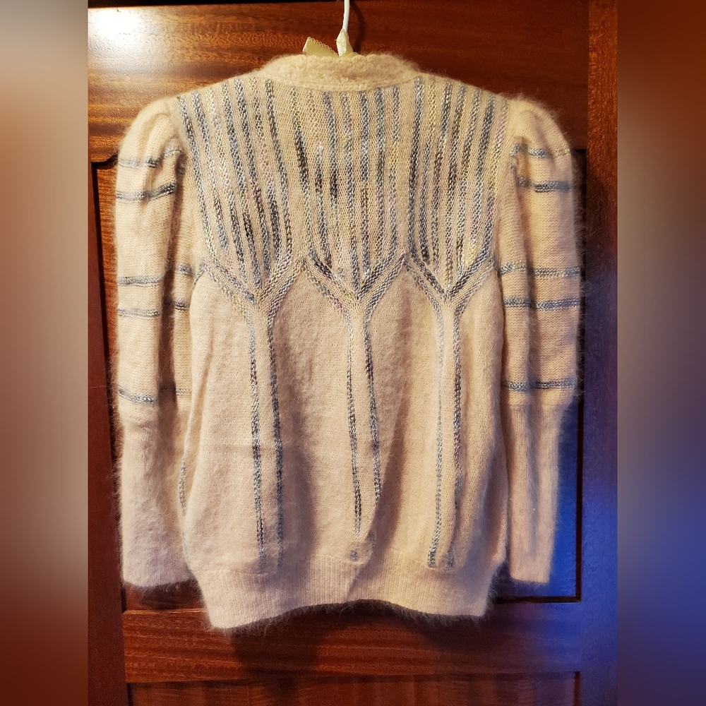 Vintage Jessica Knits hand loomed and crocheted angora Sweater and Skirt, Size S - Picture 3 of 8